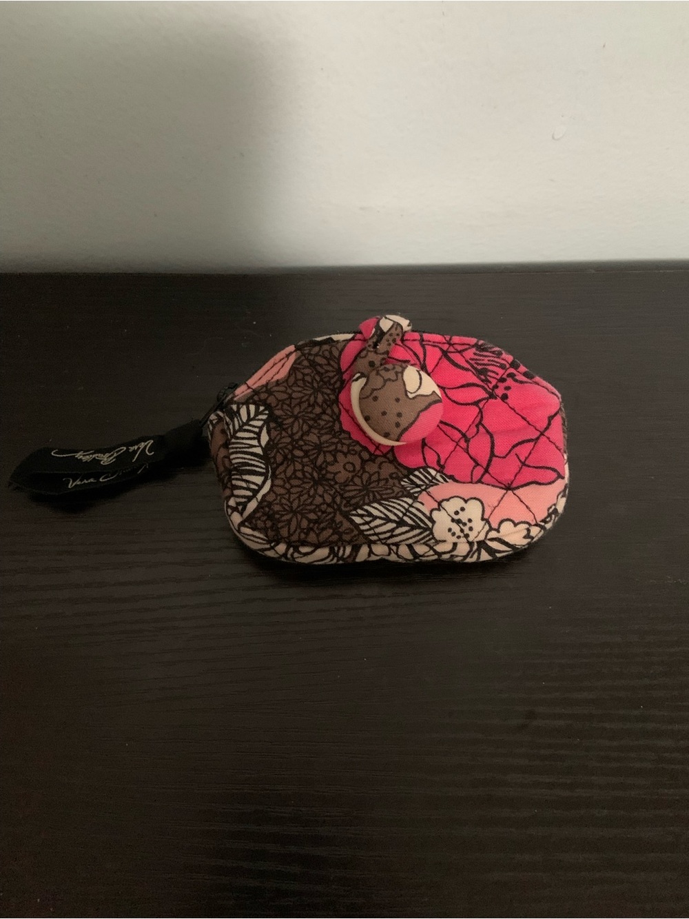 Vera Bradley Mocha Rouge Zippered Coin/Card Holder